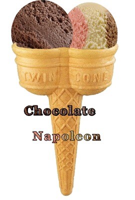Hard Scooped  chocolate &amp;  napoleon  Ice Cream Twin Cone