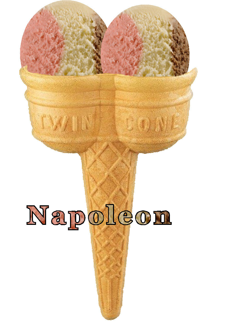 Hard Scooped  double napoleon 

Ice Cream Twin Cone