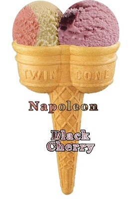Hard Scooped  napoleon  and black cherry

Ice Cream Twin Cone