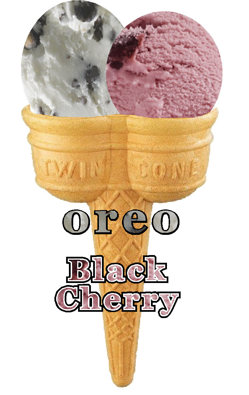 Hard Scooped double oreo and black cherry

Ice Cream Twin Cone