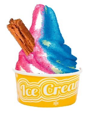 mixed sherbet  with  flake  whippy tub