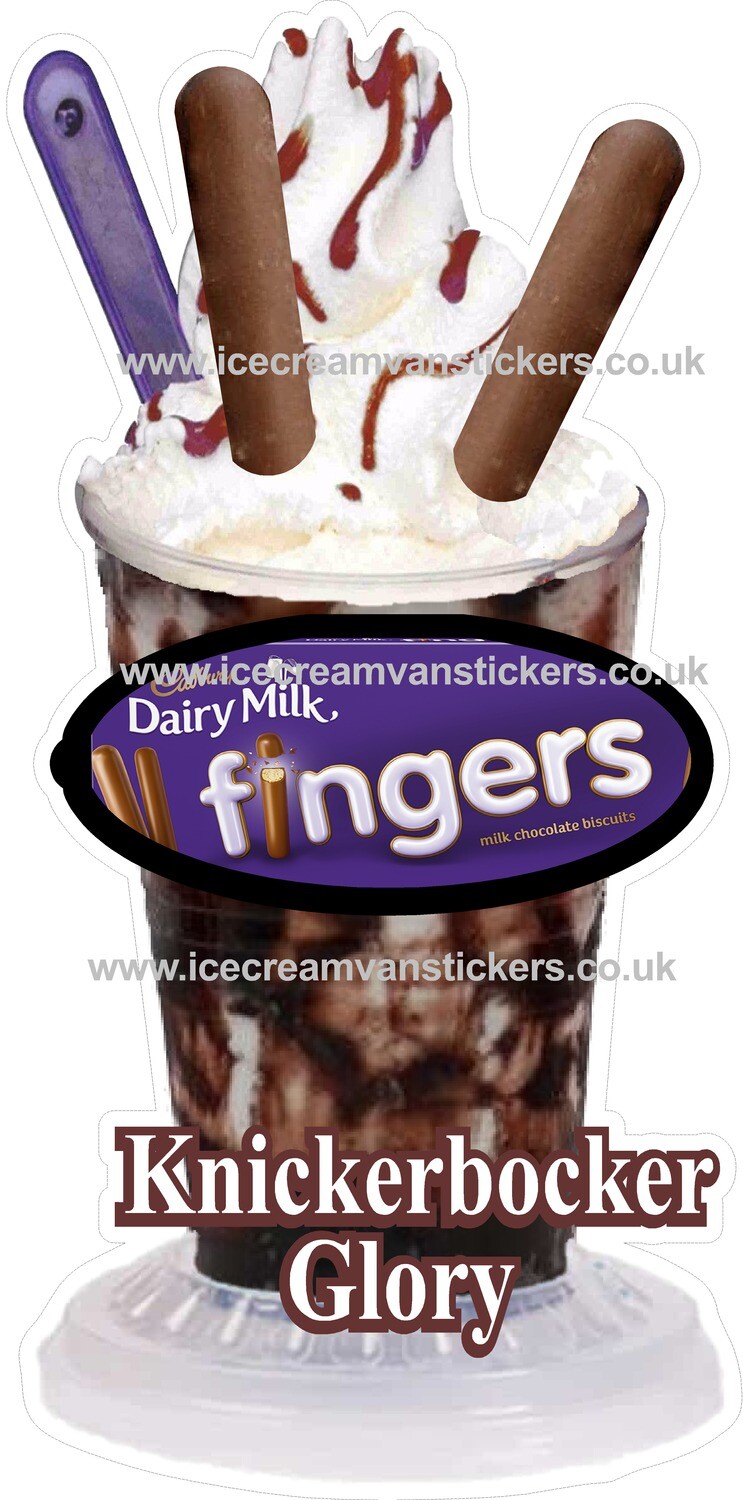 whippy soft ice cream   cadbury fingers   Vinyl Printed  Knickerbockerglory  Sticker 