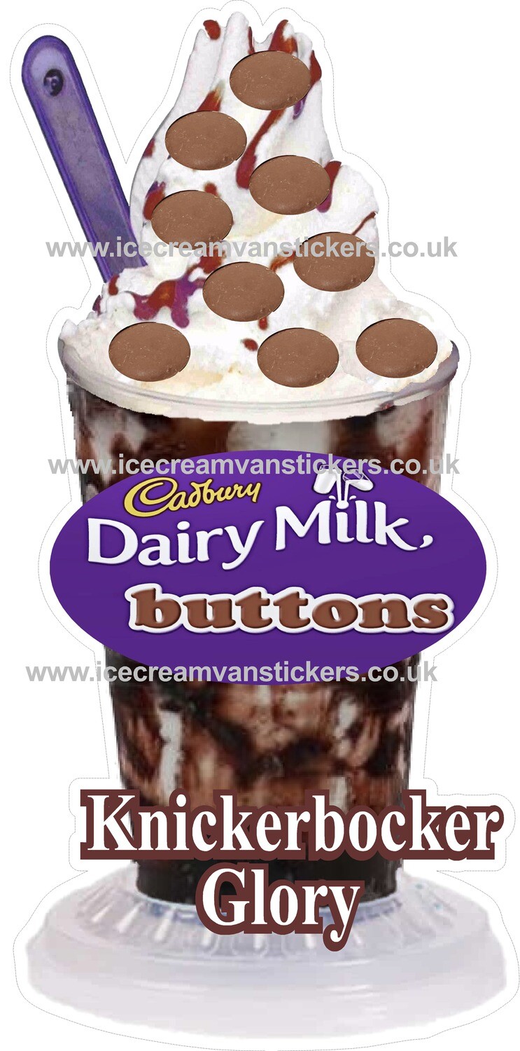 whippy soft ice cream  buttons Knickerbockerglory  Vinyl Printed Sticker