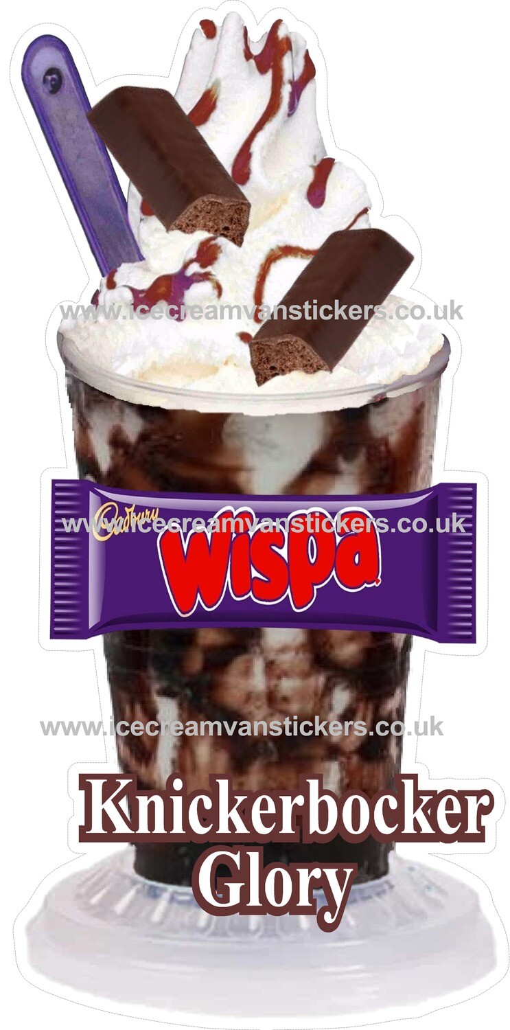 whippy soft ice cream  wispaKnickerbockerglory   Vinyl Printed Sticker