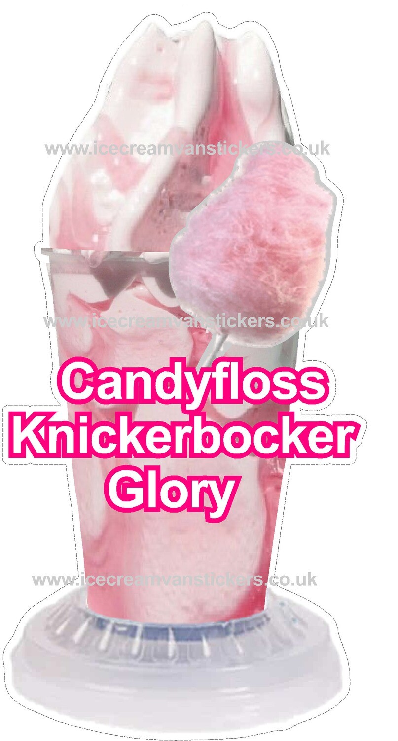 whippy soft ice cream  candyfloss Knickerbockerglory  Vinyl Printed Sticker