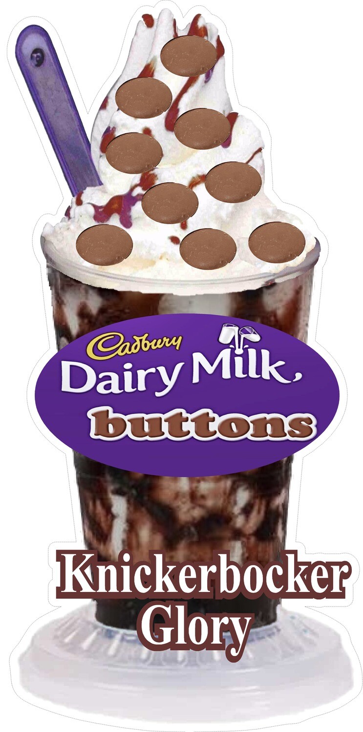whippy soft ice cream cadbury buttons sundae/knickerbocker Vinyl Printed Sticker