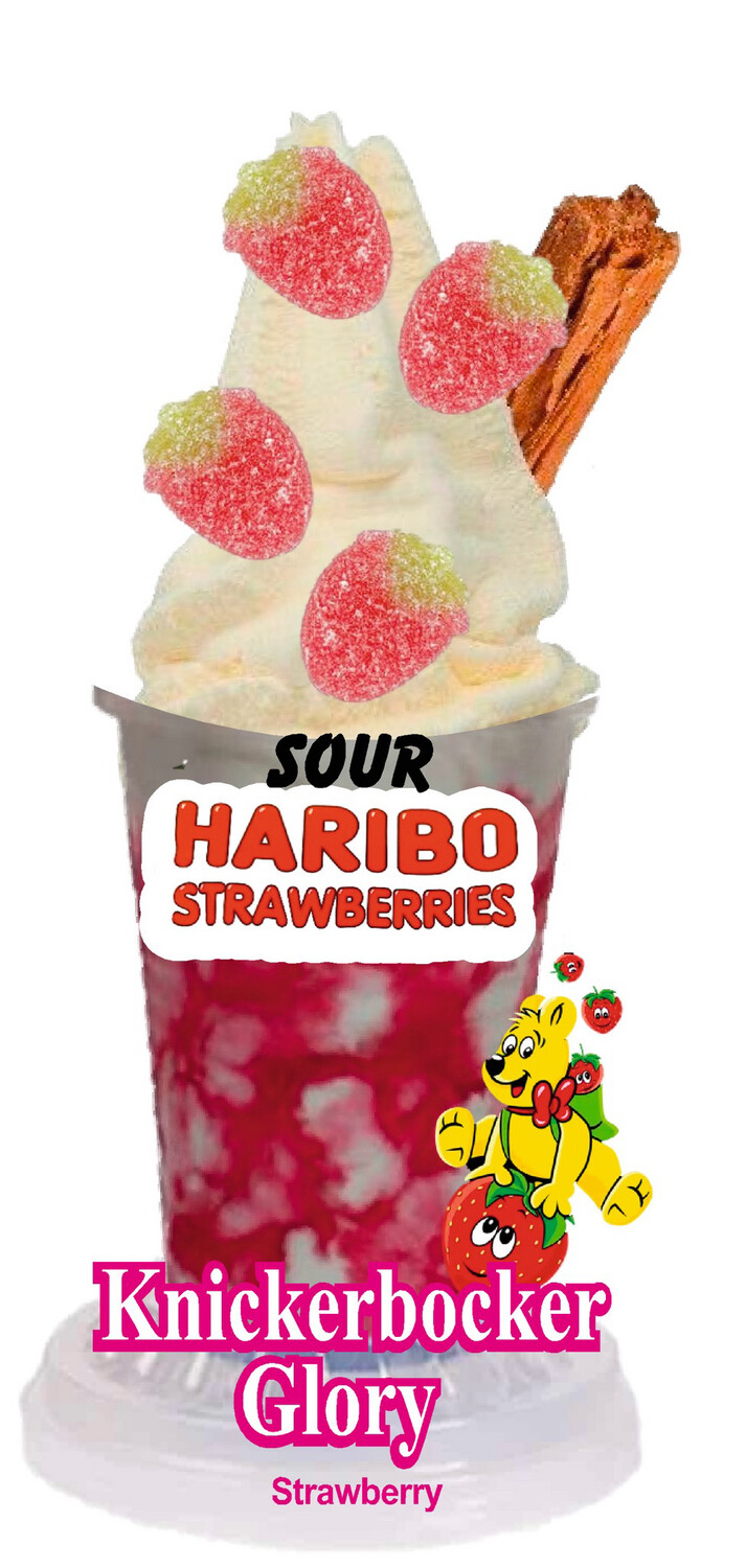 whippy soft ice cream Sour Strawberry sundae/knickerbockerVinyl Printed Sticker