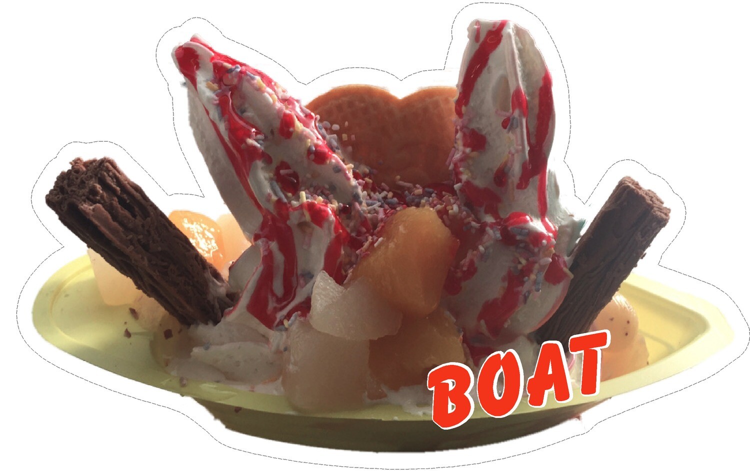 fruit   strawberry Boat with 2 flakes