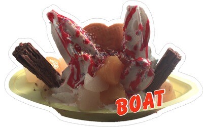 fruit   strawberry Boat with 2 flakes