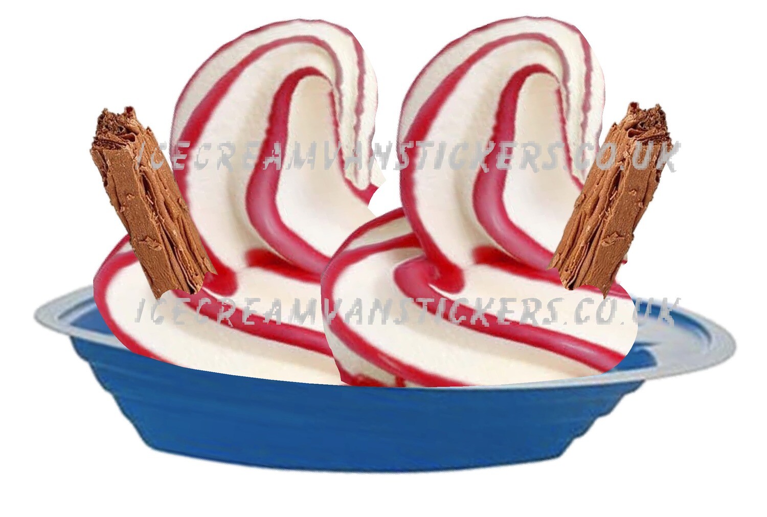 strawberry boat with 2 flakes