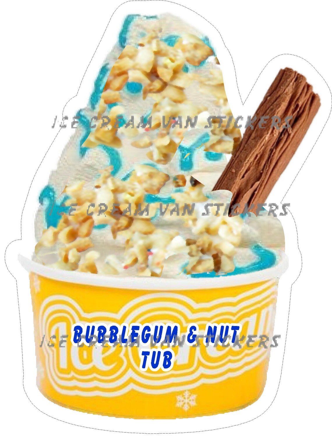 bubblegum and nuts  with  flake  whippy tub