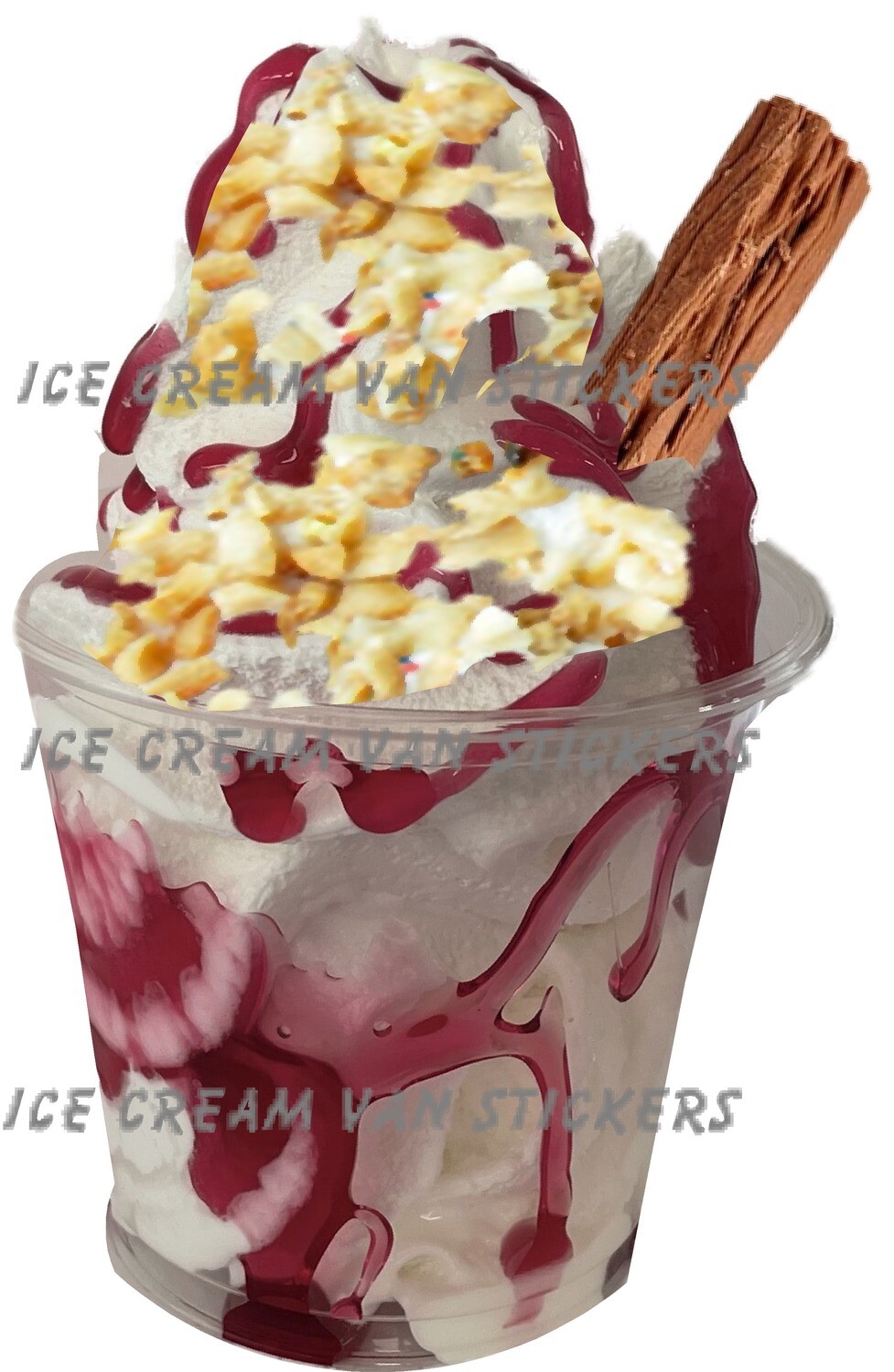 raspberry clear  whippy tub with flake