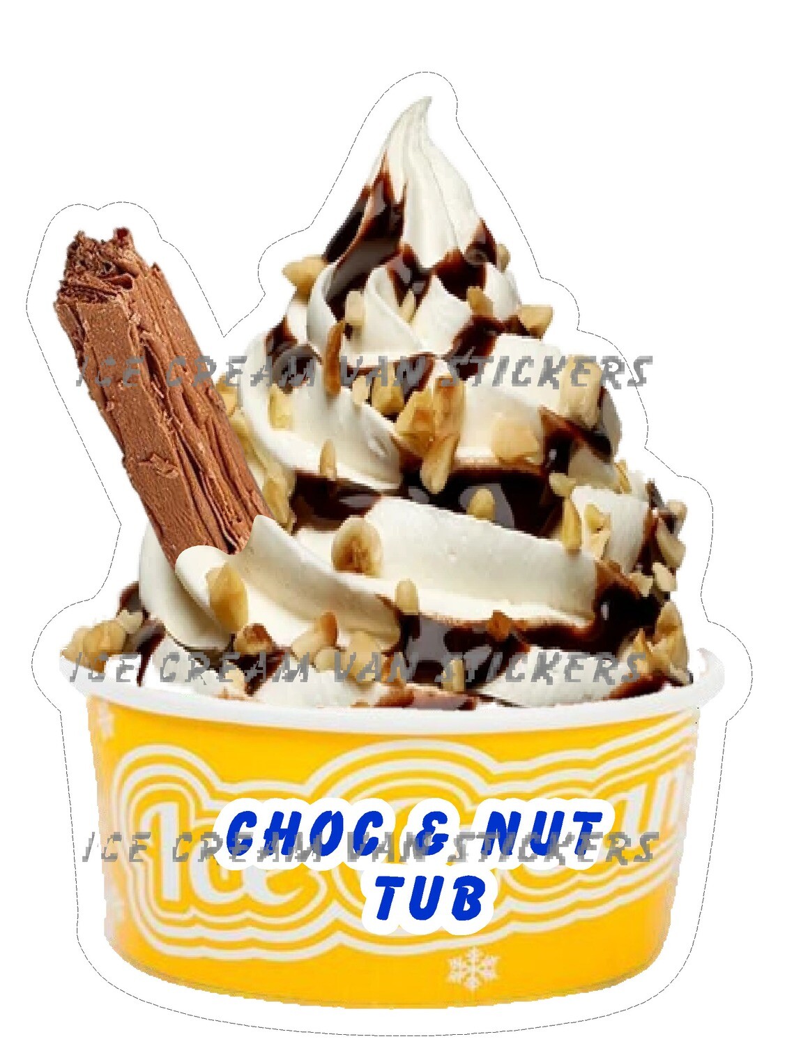 chocolate and nuts  with  flake   whippy tub