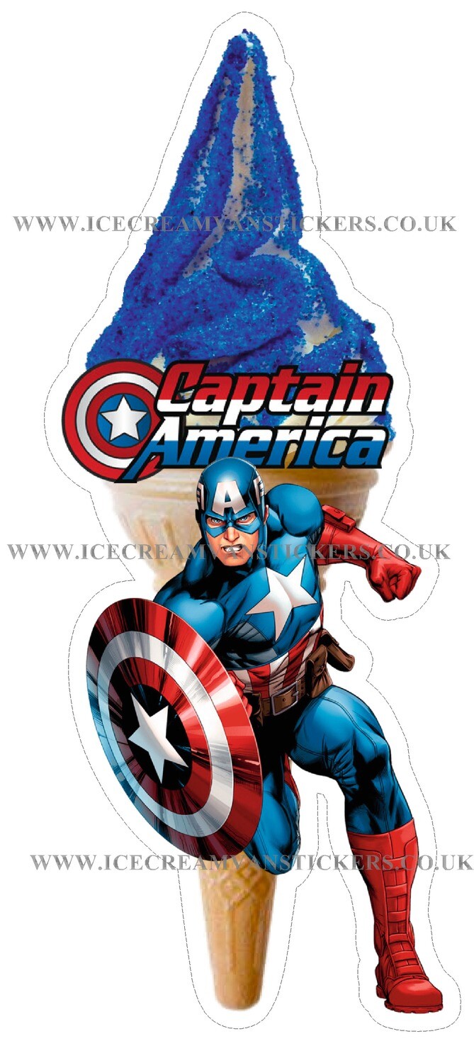 whippy soft ice cream Single Cone captain american  blue sherbet