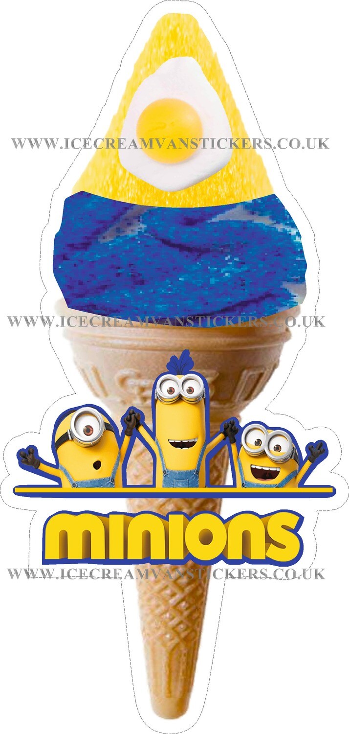whippy soft ice cream Single Cone minions blue/yellow sherbet