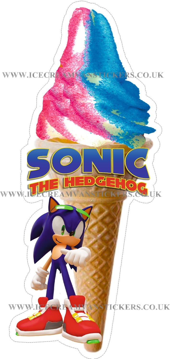 whippy soft ice cream Single Cone sonic  blue/red sherbet