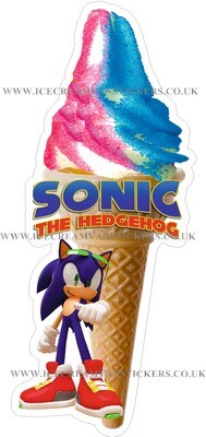 whippy soft ice cream Single Cone sonic  blue/red sherbet