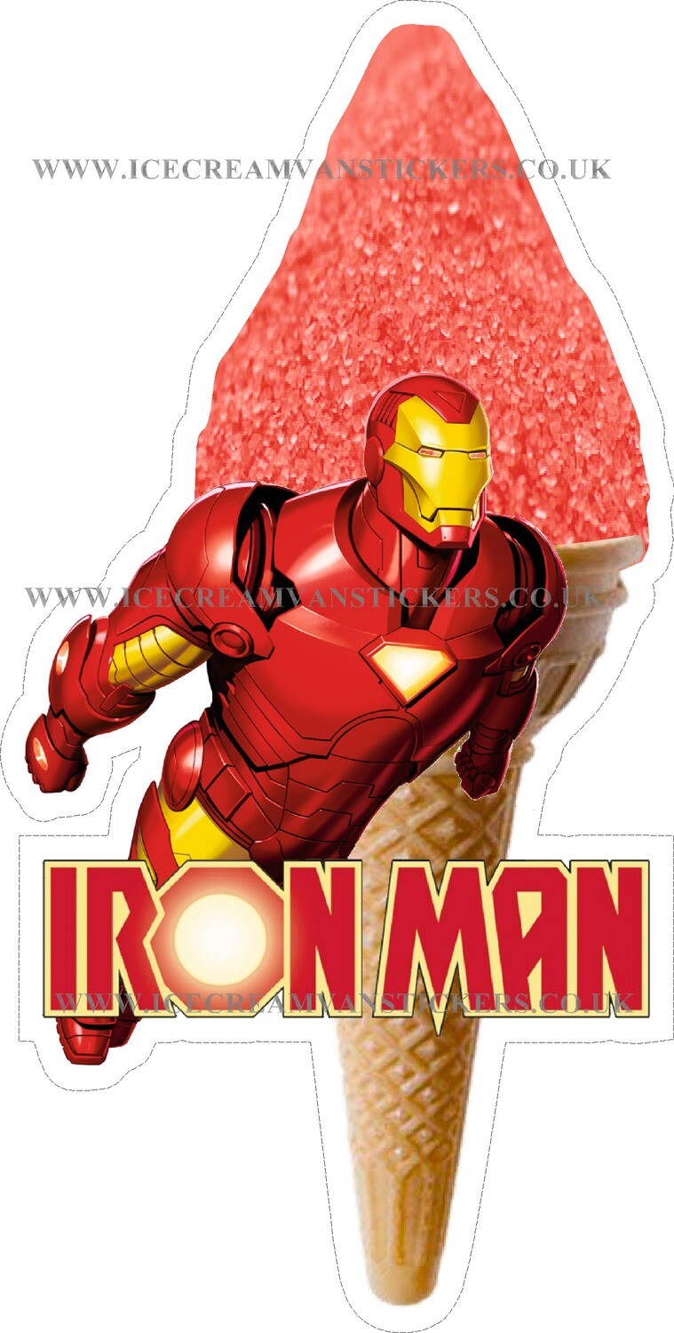whippy soft ice cream Single Cone iron man red  sherbet