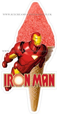 whippy soft ice cream Single Cone iron man red  sherbet