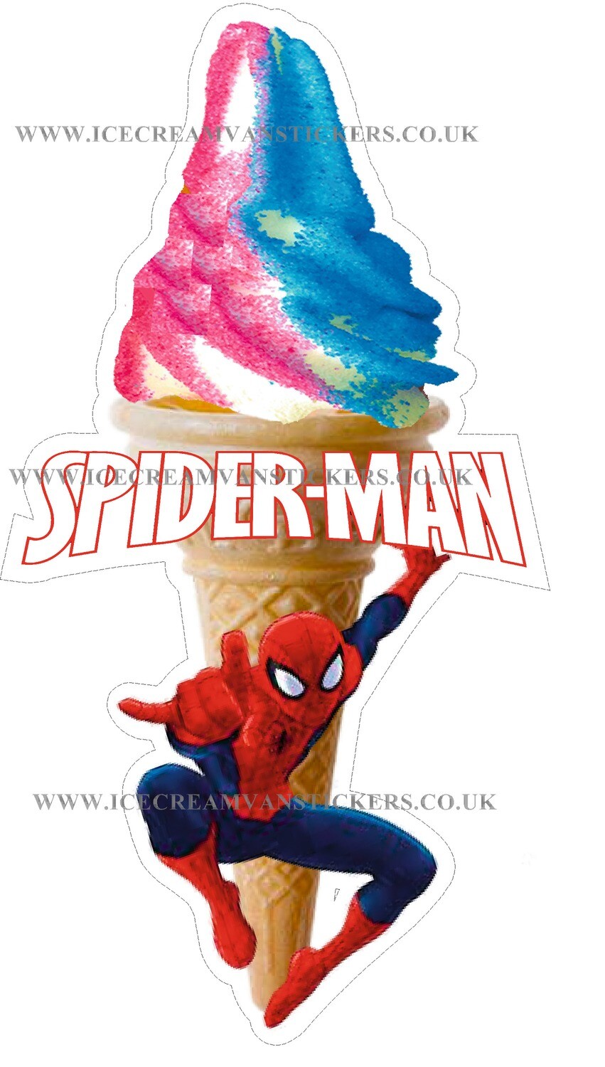 whippy soft ice cream Single Cone spiderman red/blue  sherbet