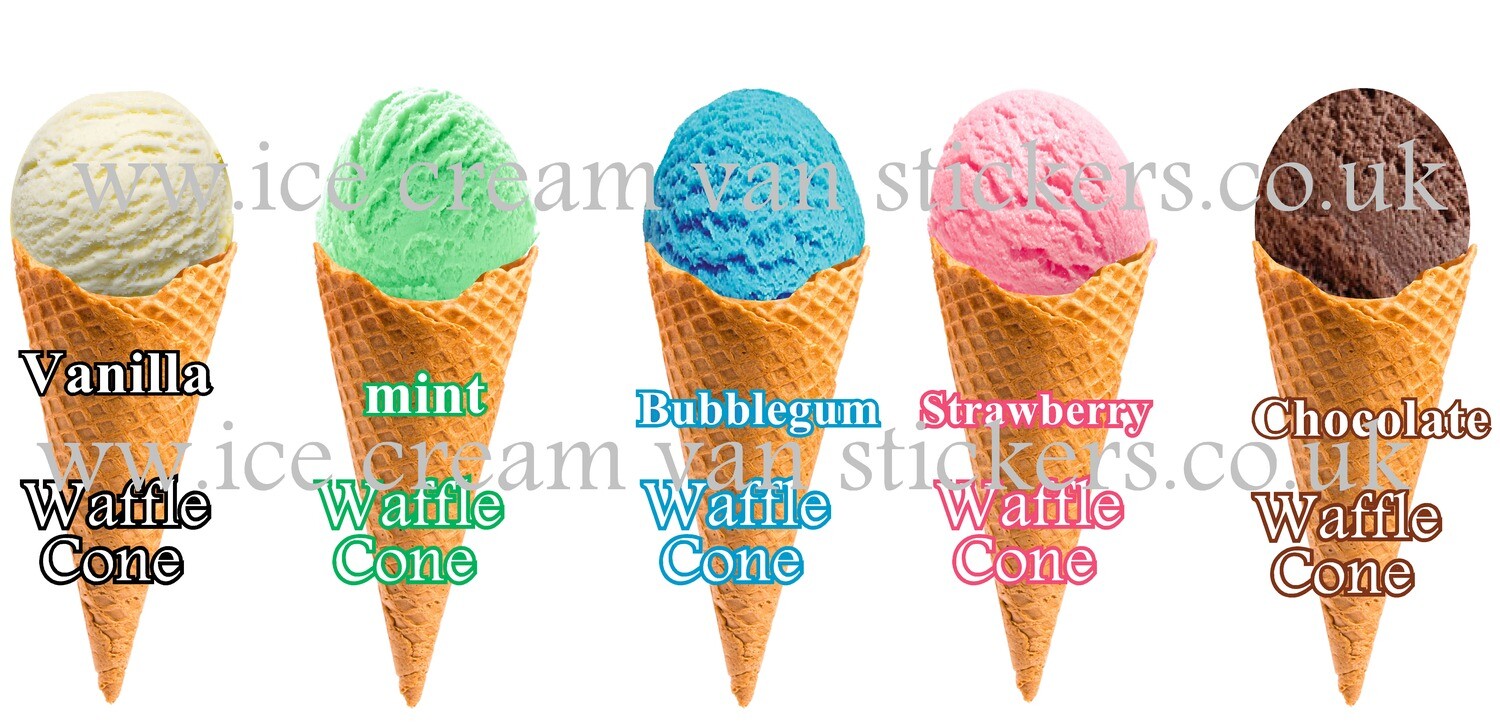 Set of 5 Hard Scooped twist/ waffle  ice Cream cones