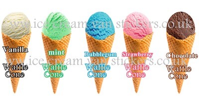 Set of 5 Hard Scooped twist/ waffle  ice Cream cones