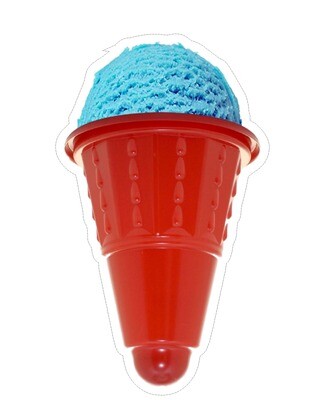 scoop ice cream blue  bubblegum flavour
Screwball Vinyl Printed Sticker