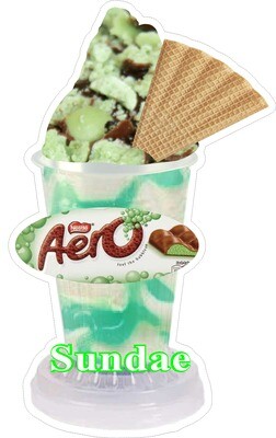 whippy soft ice cream mint aero with wafer  sundae Vinyl Printed Sticker