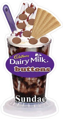 whippy soft ice cream cadbury buttons with wafer sundae Vinyl Printed Sticker