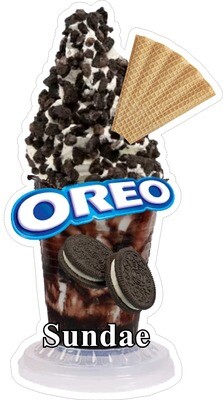 whippy soft ice cream oreo with wafer sundae Vinyl Printed Sticker