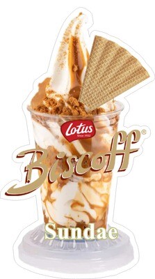 whippy soft ice cream biscoff  sundae with wafer Vinyl Printed Sticker