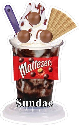 whippy soft ice cream maltesers with wafer sundae Vinyl Printed Sticker