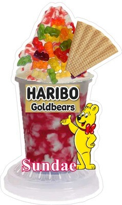 whippy soft ice cream haribo gold bears with wafer sundae Vinyl Printed Sticker
