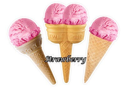 Strawberry flavoured scoop