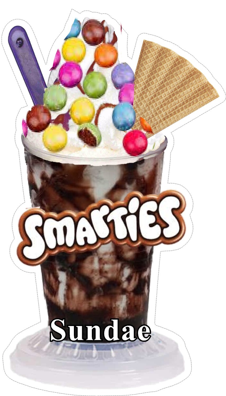 whippy soft ice cream smarties with wafer sundae Vinyl Printed Sticker