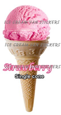 Hard Scooped Strawberry Ice Cream Single Cone 