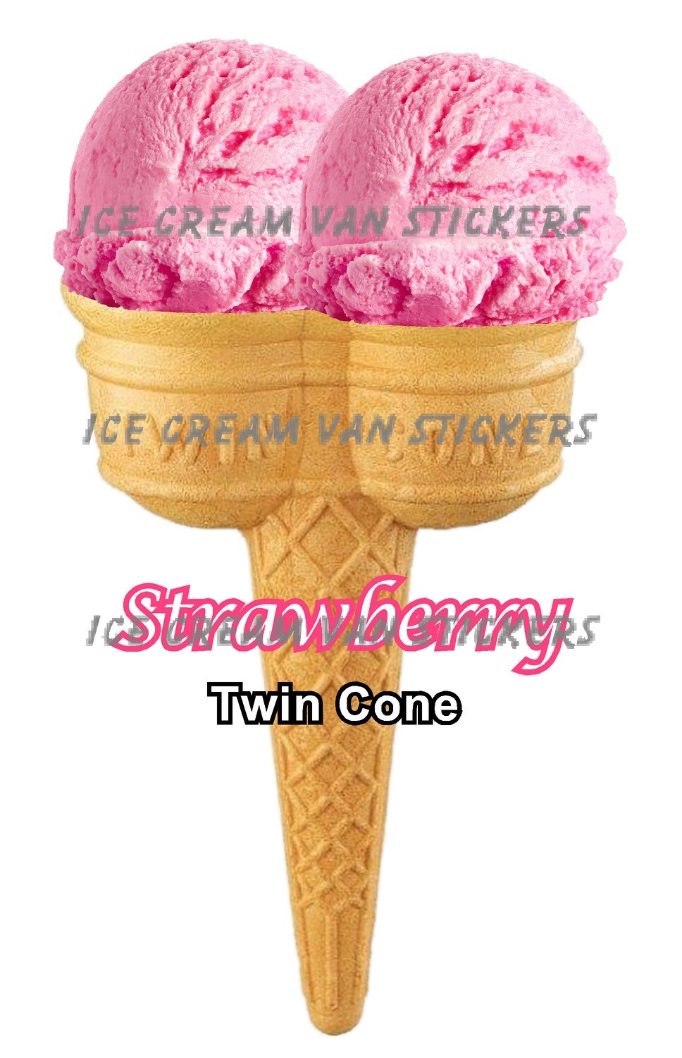 Hard Scooped Strawberry Ice Cream double Cone