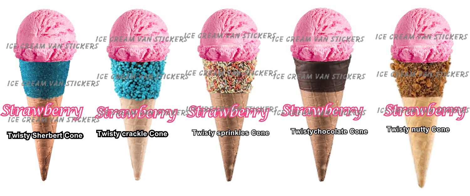 Set of 5  Hard Scooped ice Cream  strawberry flavour