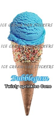 Hard Scooped bubblegum   Ice Cream twisty sprinkles Cone