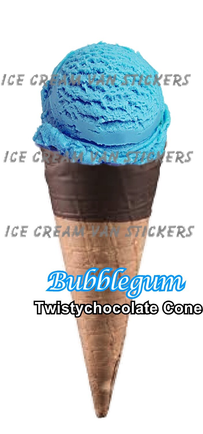 Hard Scooped bubblegum  flavoured Ice Cream  twisty chocolate  Cone