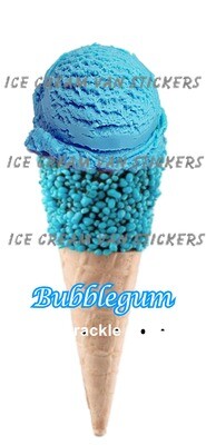 Hard Scooped bubblegum  flavoured Ice Cream twisty blue bits Cone
