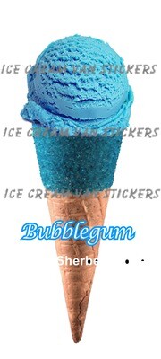 Hard Scooped bubblegum  flavoured Ice Cream twisty blue sherbet  Cone