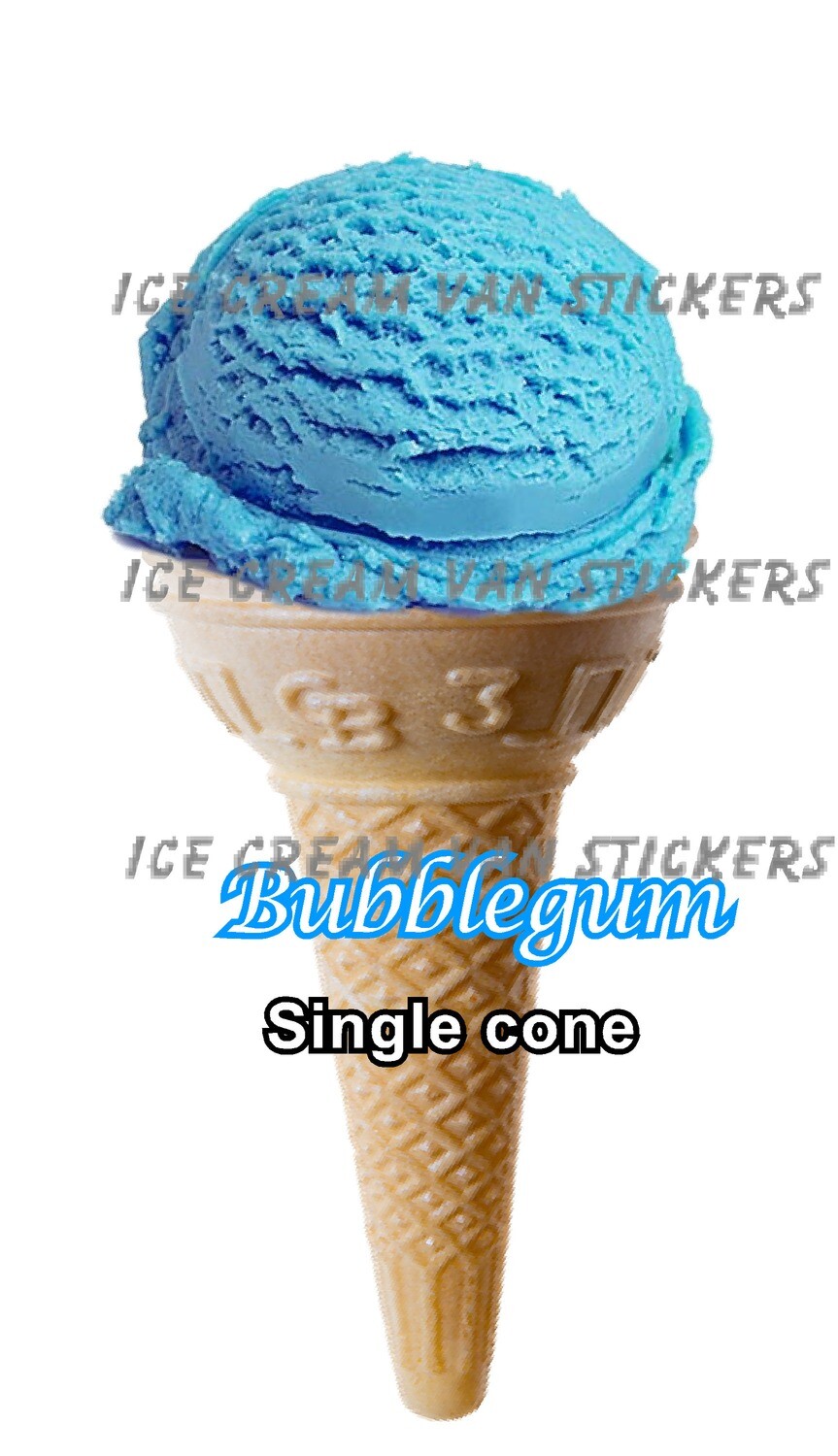 Hard Scooped Bubblegum Ice Cream Single Cone 