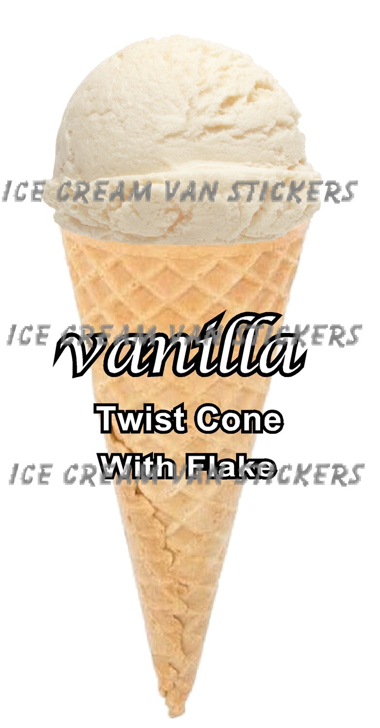Hard Scooped  vanilla   Ice Cream  twist  Cone