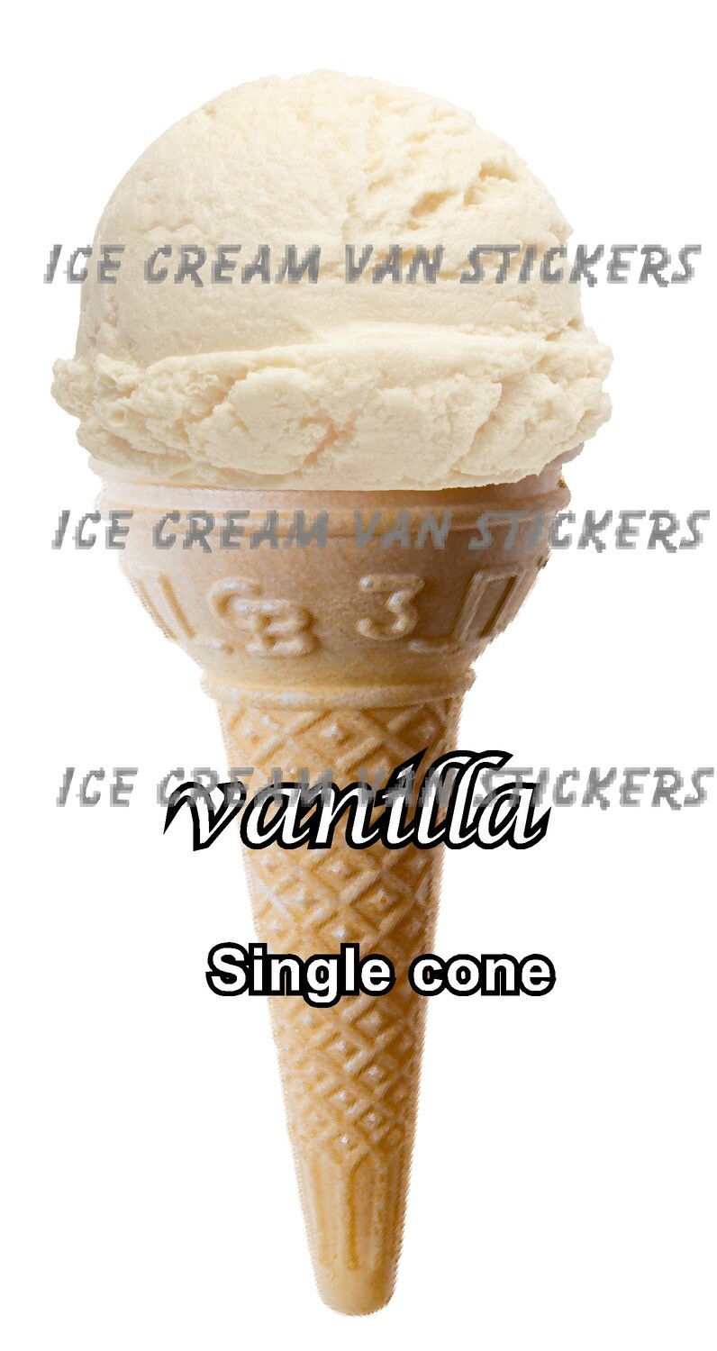 Hard Scooped Vanilla Ice Cream Single Cone 