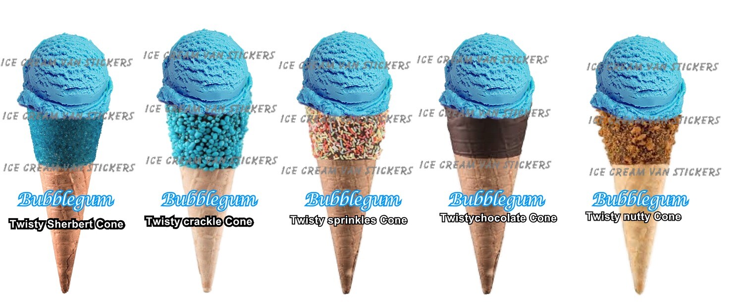 Set of 5  Hard Scooped ice Cream  bubblegum  flavour