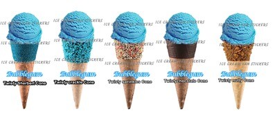 Set of 5  Hard Scooped ice Cream  bubblegum  flavour