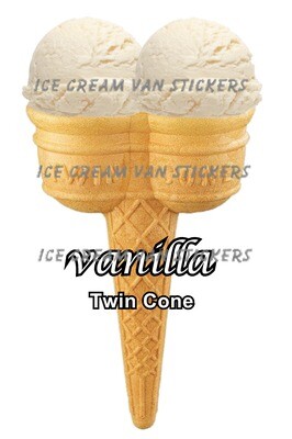 Hard Scooped double vanilla 
Ice Cream Twin Cone