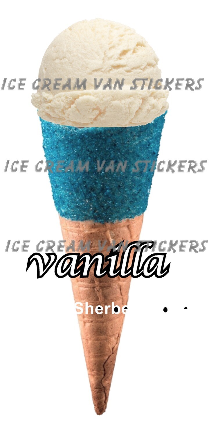 Hard Scooped  vanilla  twisty blue sherbet  Ice Cream   Cone