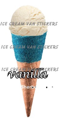 Hard Scooped  vanilla  twisty blue sherbet  Ice Cream   Cone